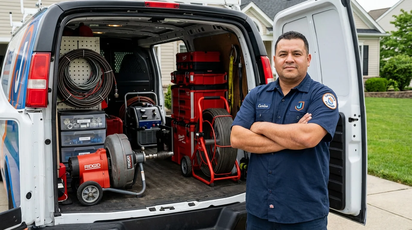 Professional drain cleaning equipment and Johns Plumbing LLC plumber in Winnfield