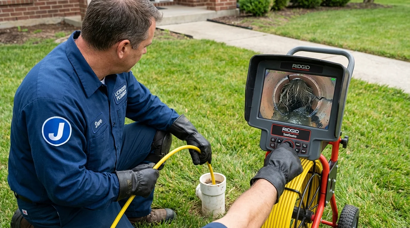 Sewer camera inspection being performed by Johns Plumbing LLC in Winnfield