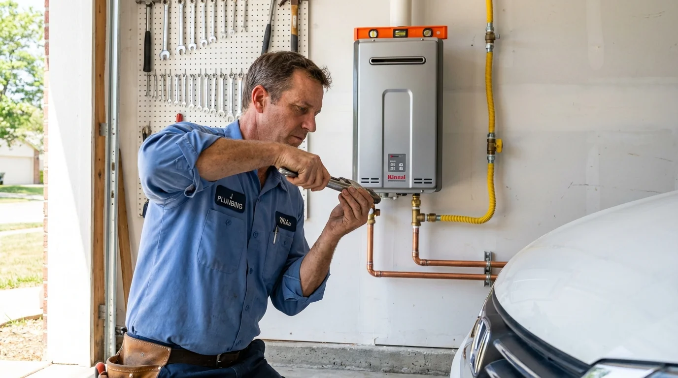 Tankless water heater installation by a Johns Plumbing LLC plumber in Winnfield